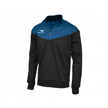 HALFZIP MATIS  black - royal blue  M